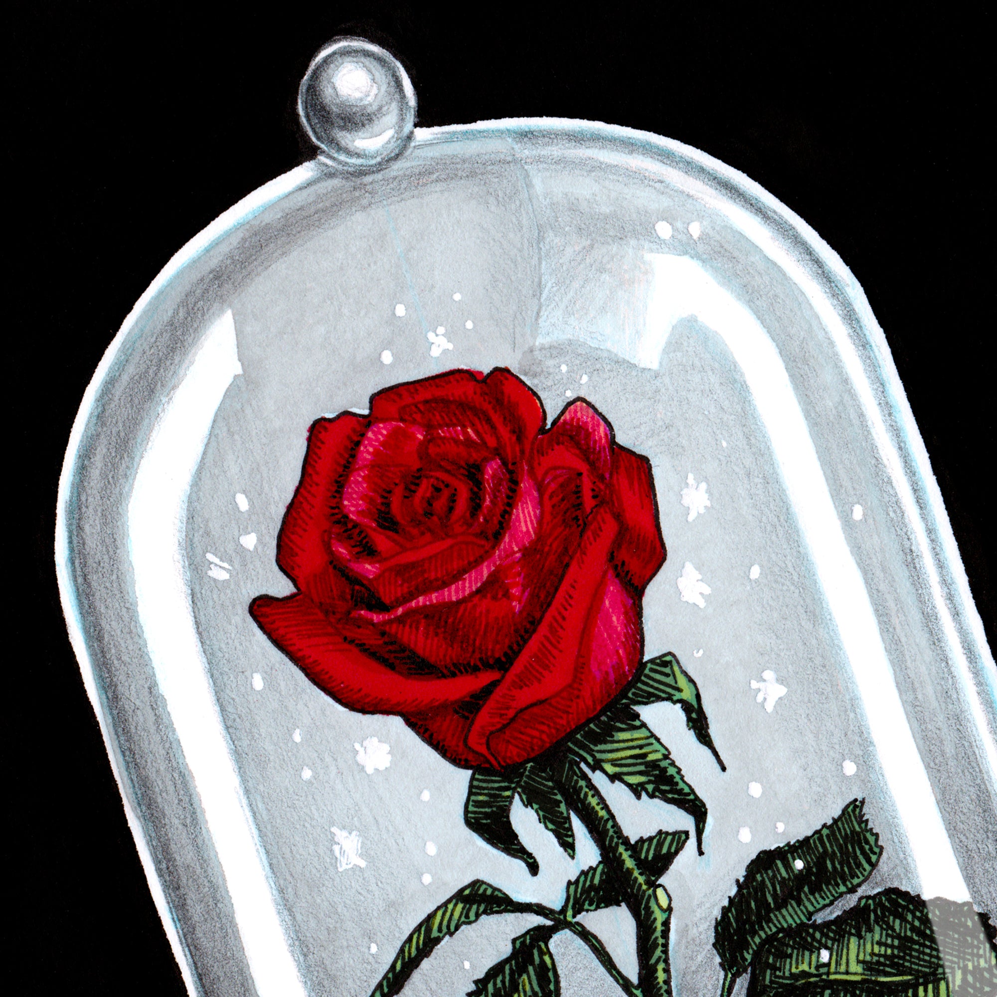 Beauty and the Beast Enchanted Rose Art Print