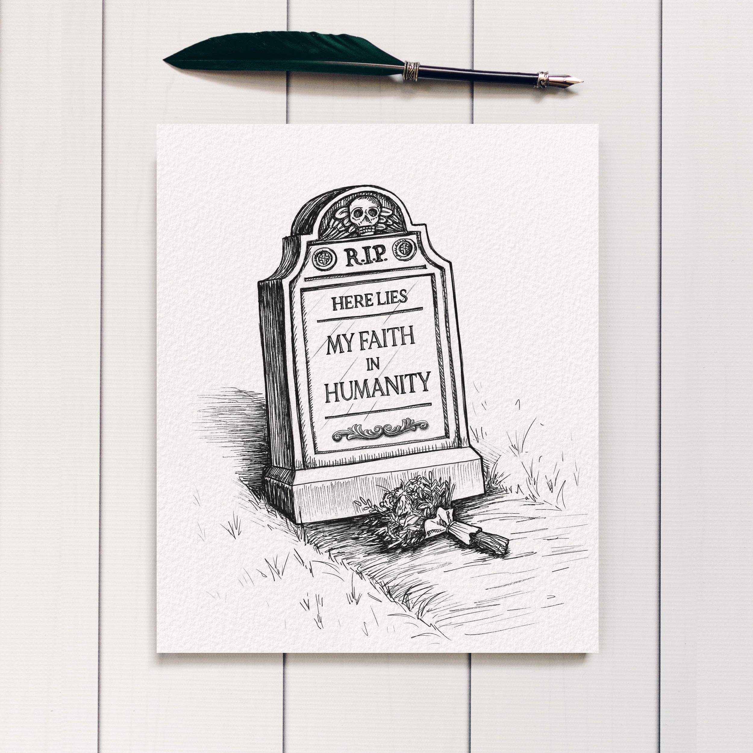 Grave: Here Lies My Faith in Humanity Art Print
