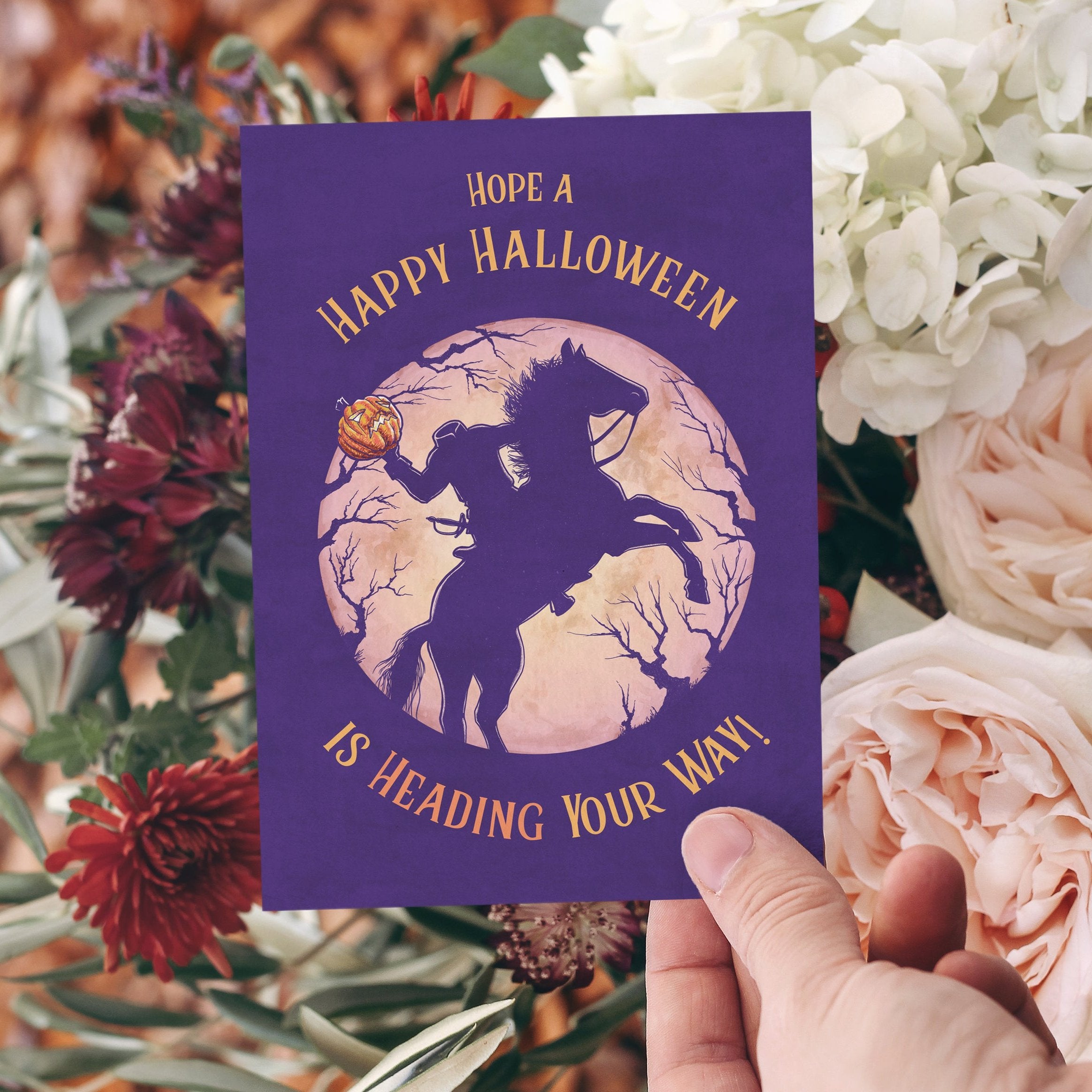 Headless Horseman Funny Halloween Card
