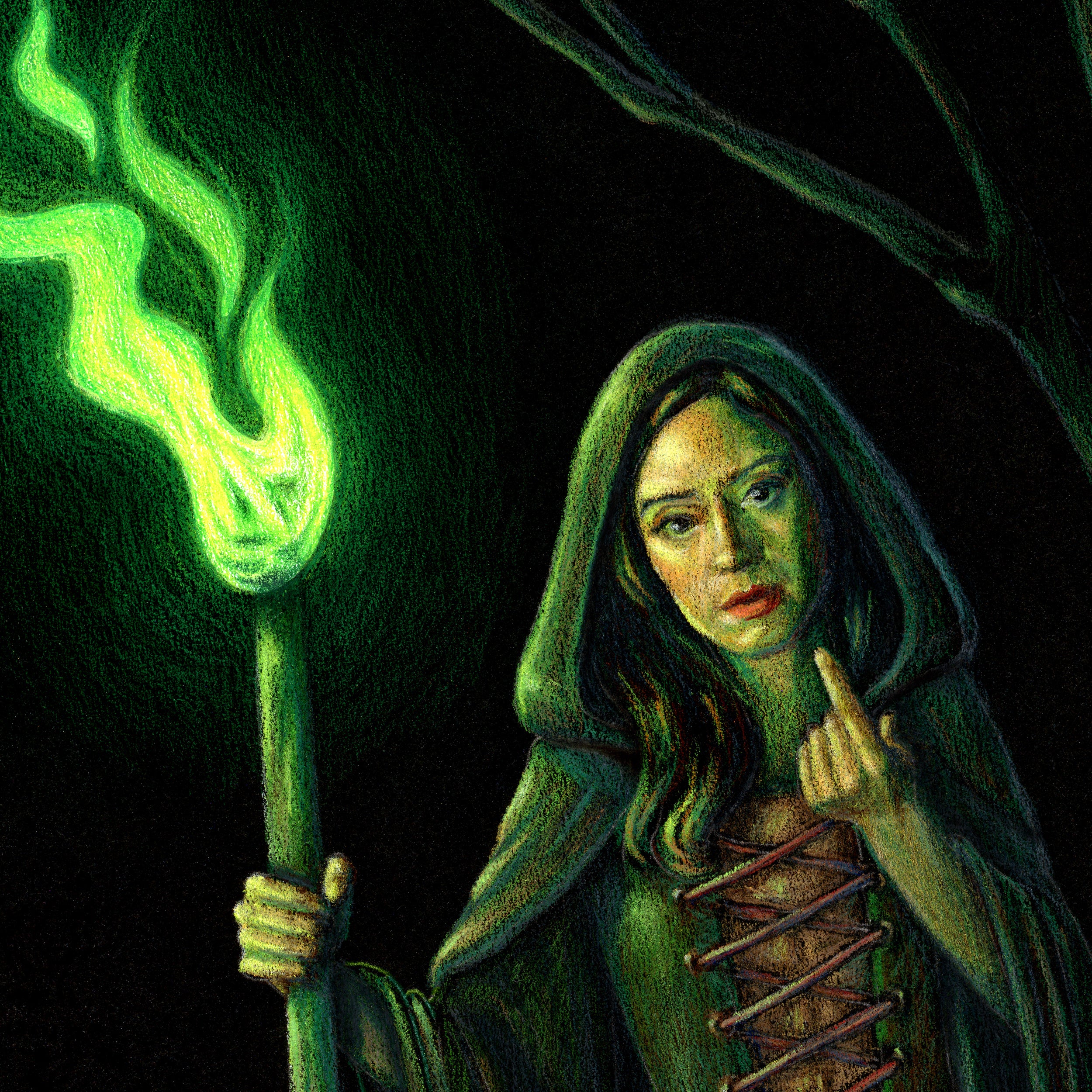 Lady Death Green Witch Art Print