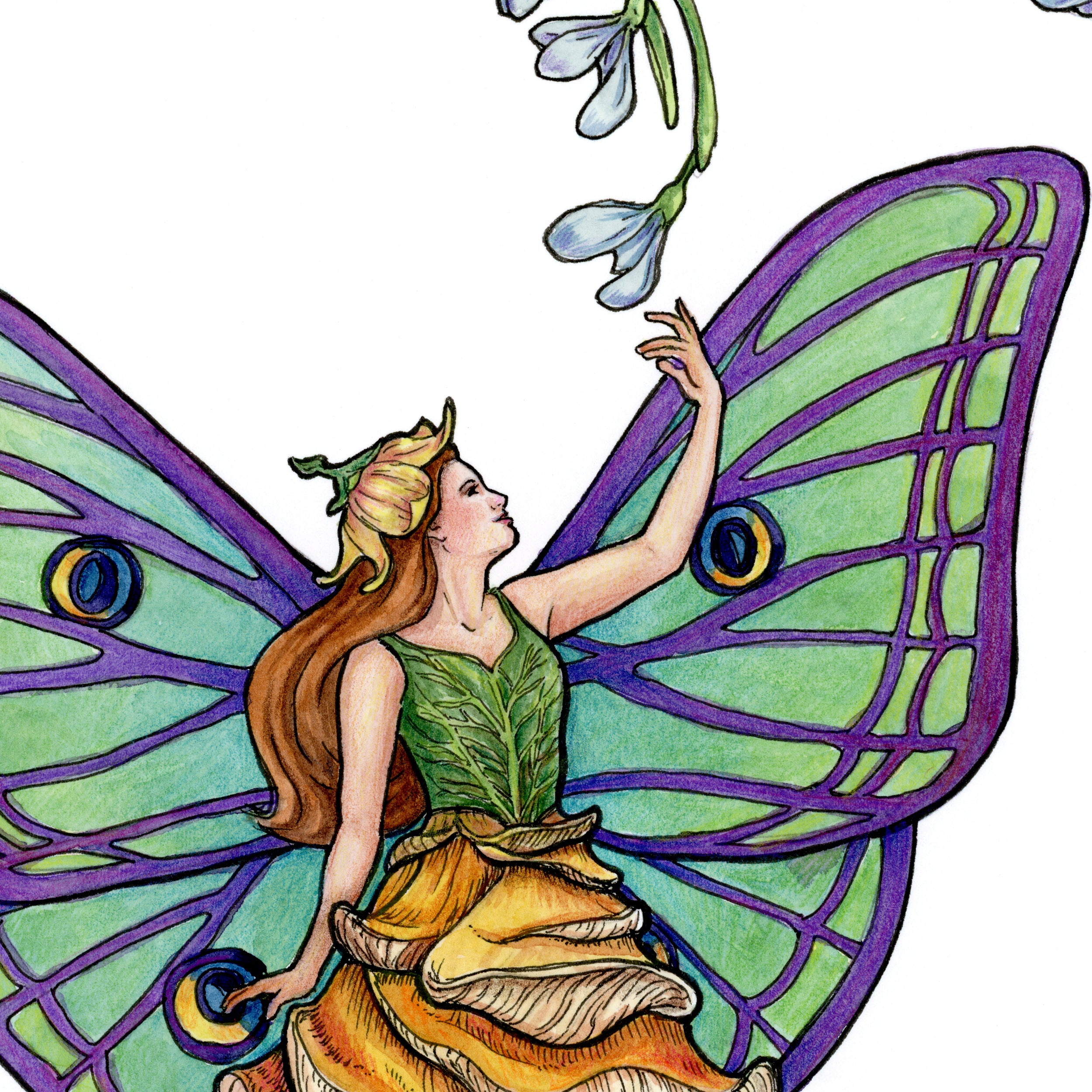 Luna Moth Mushroom Fairy Art Print