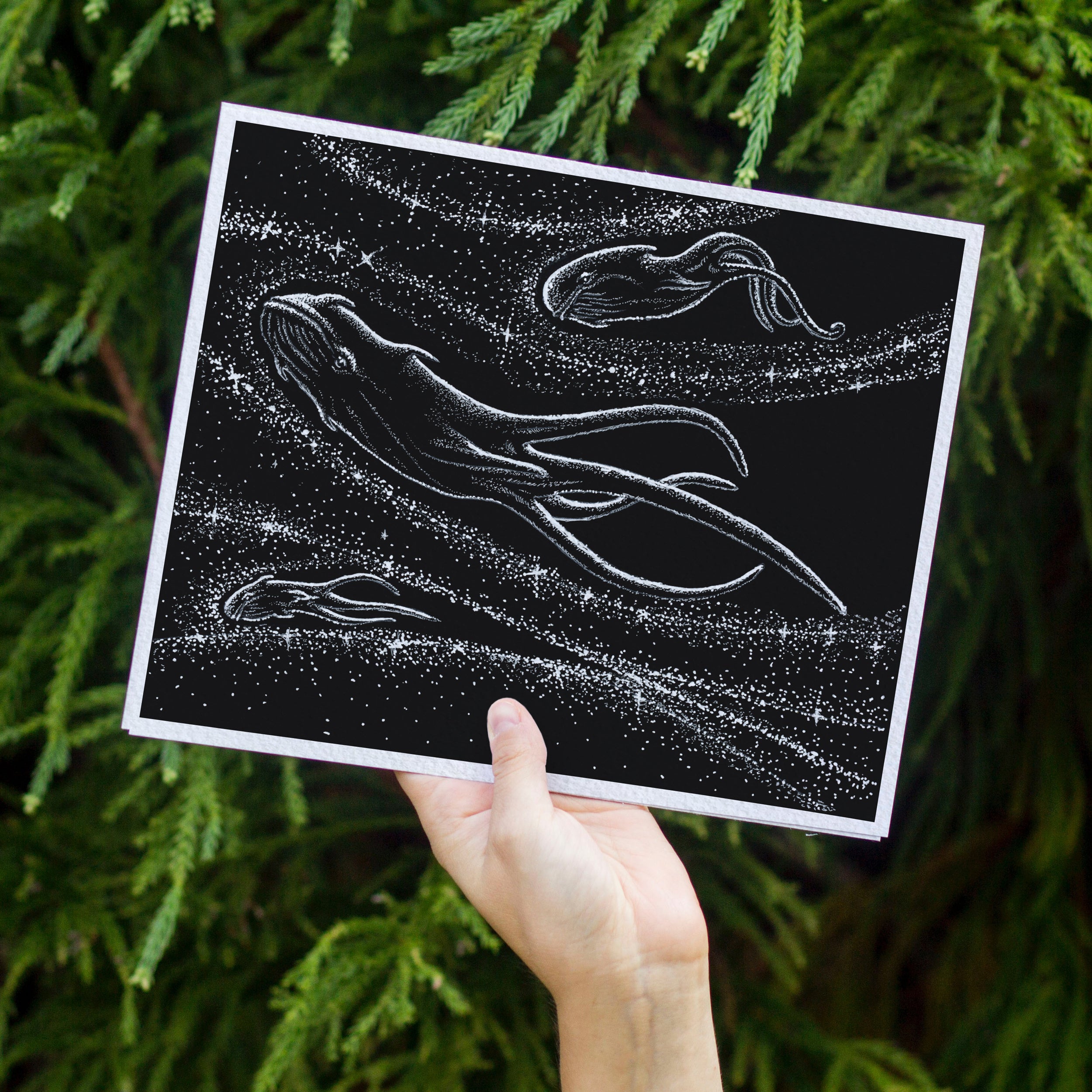 Star Whales in a Galaxy Far Far Away Art Print