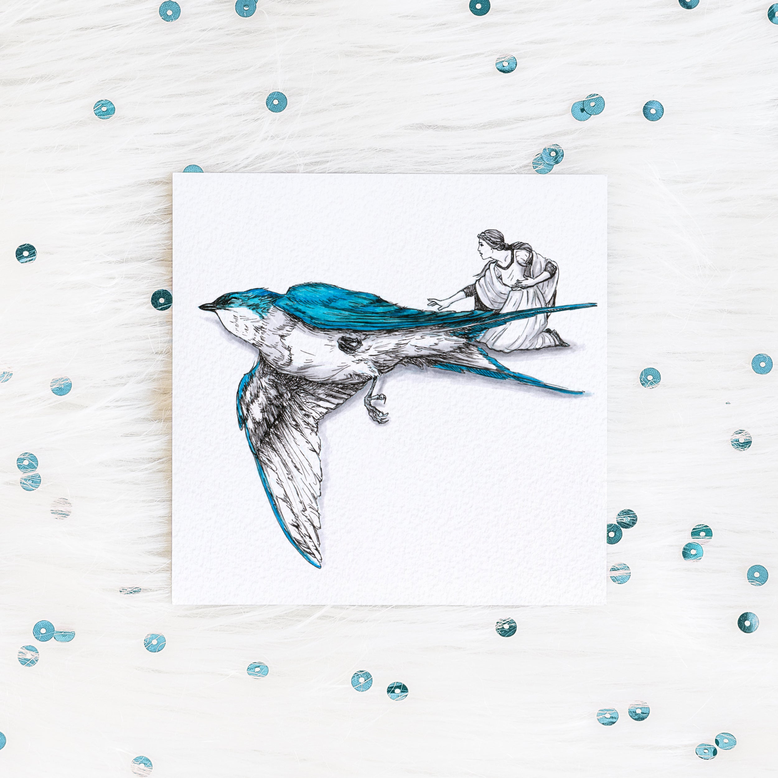Thumbelina Frozen Sparrow Art Print