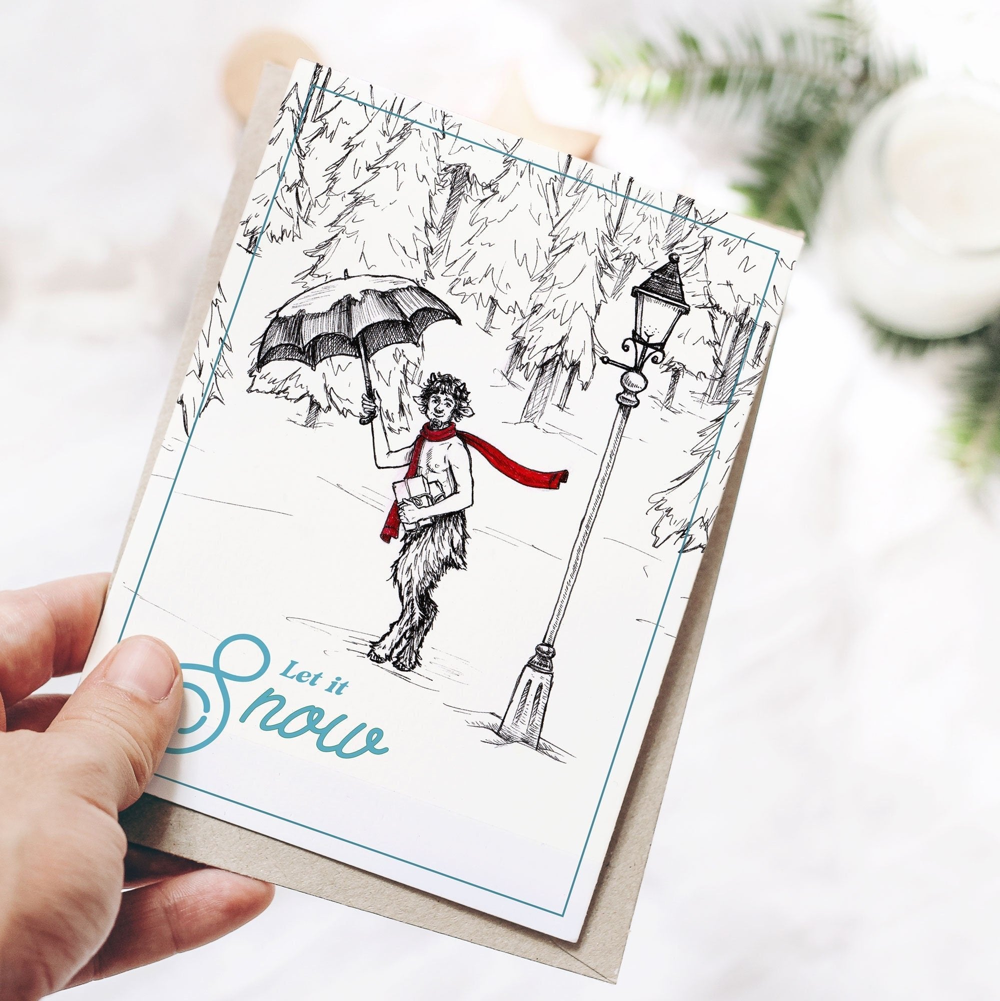 Mr. Tumnus Narnia Christmas Card
