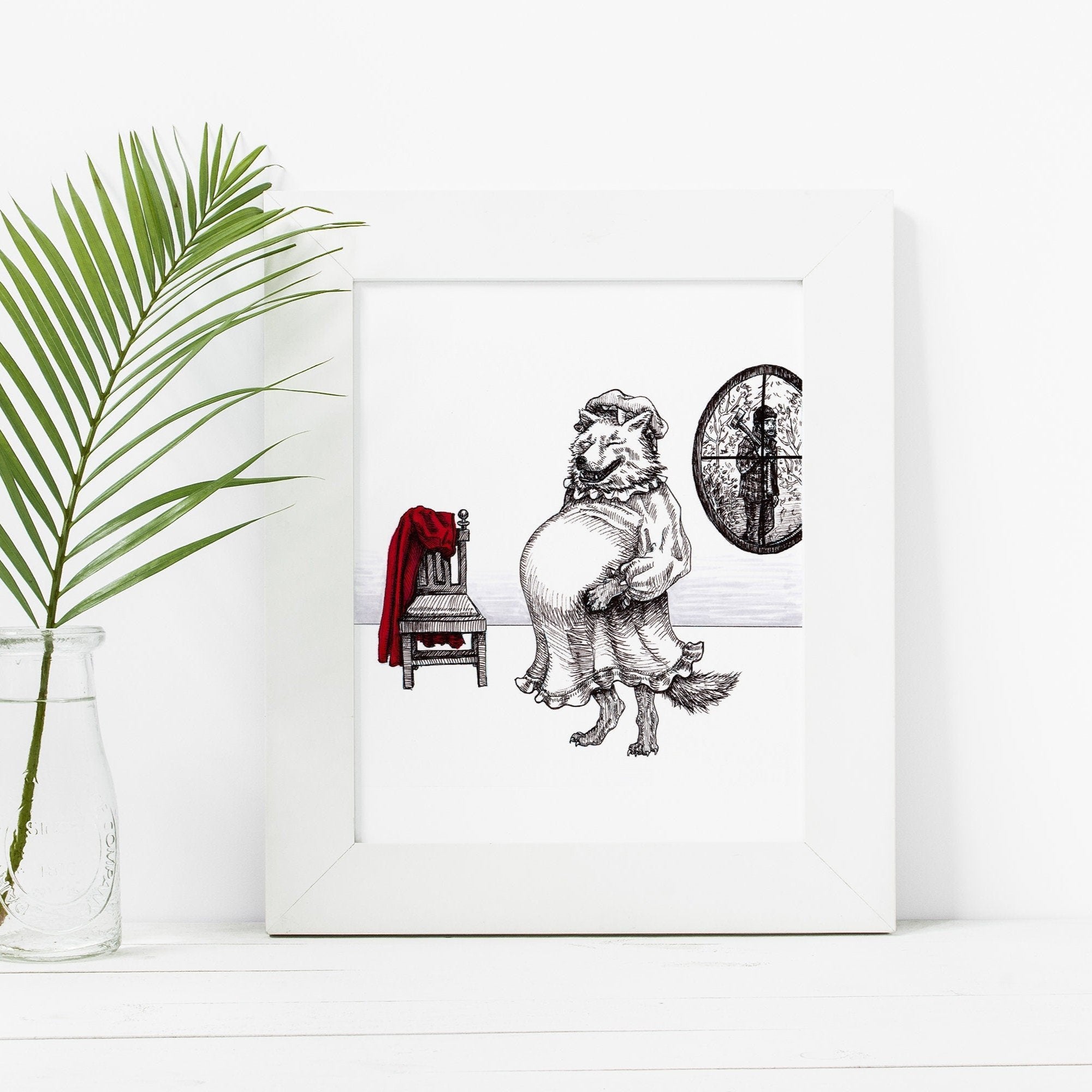 Big Bad Wolf Granny Art Print