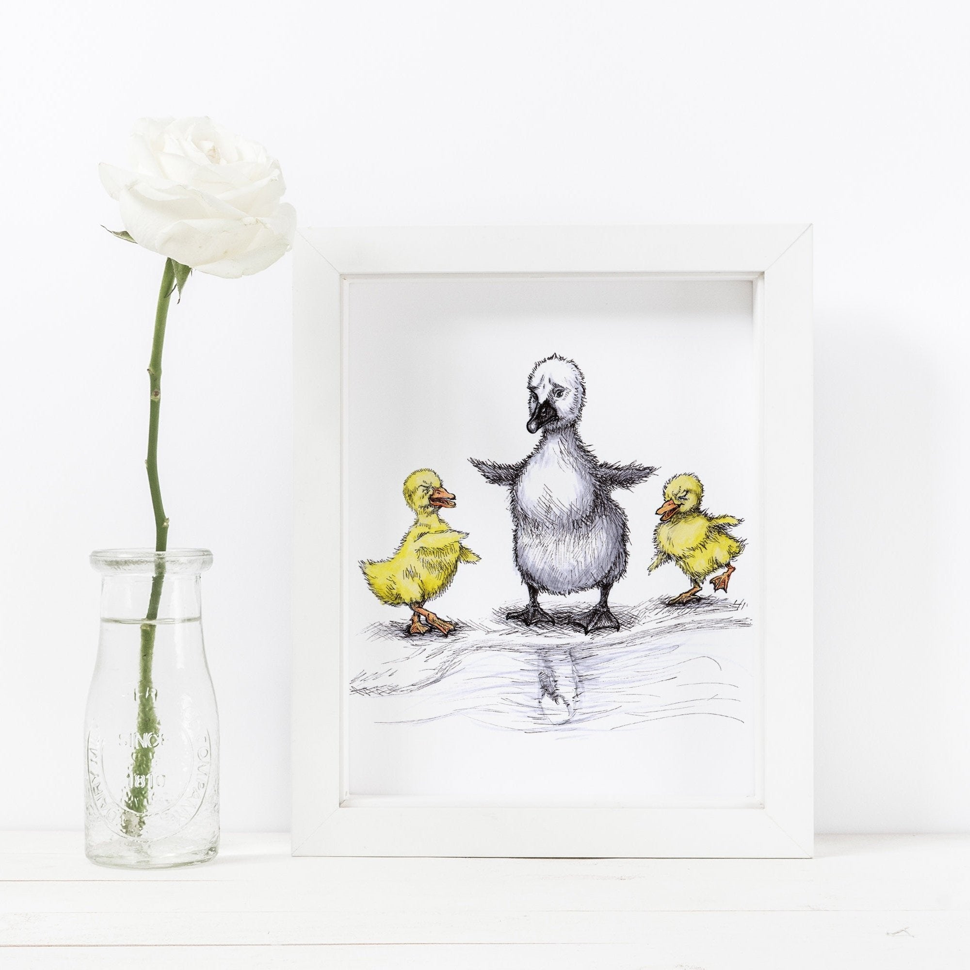 Ugly Duckling Swan Art Print