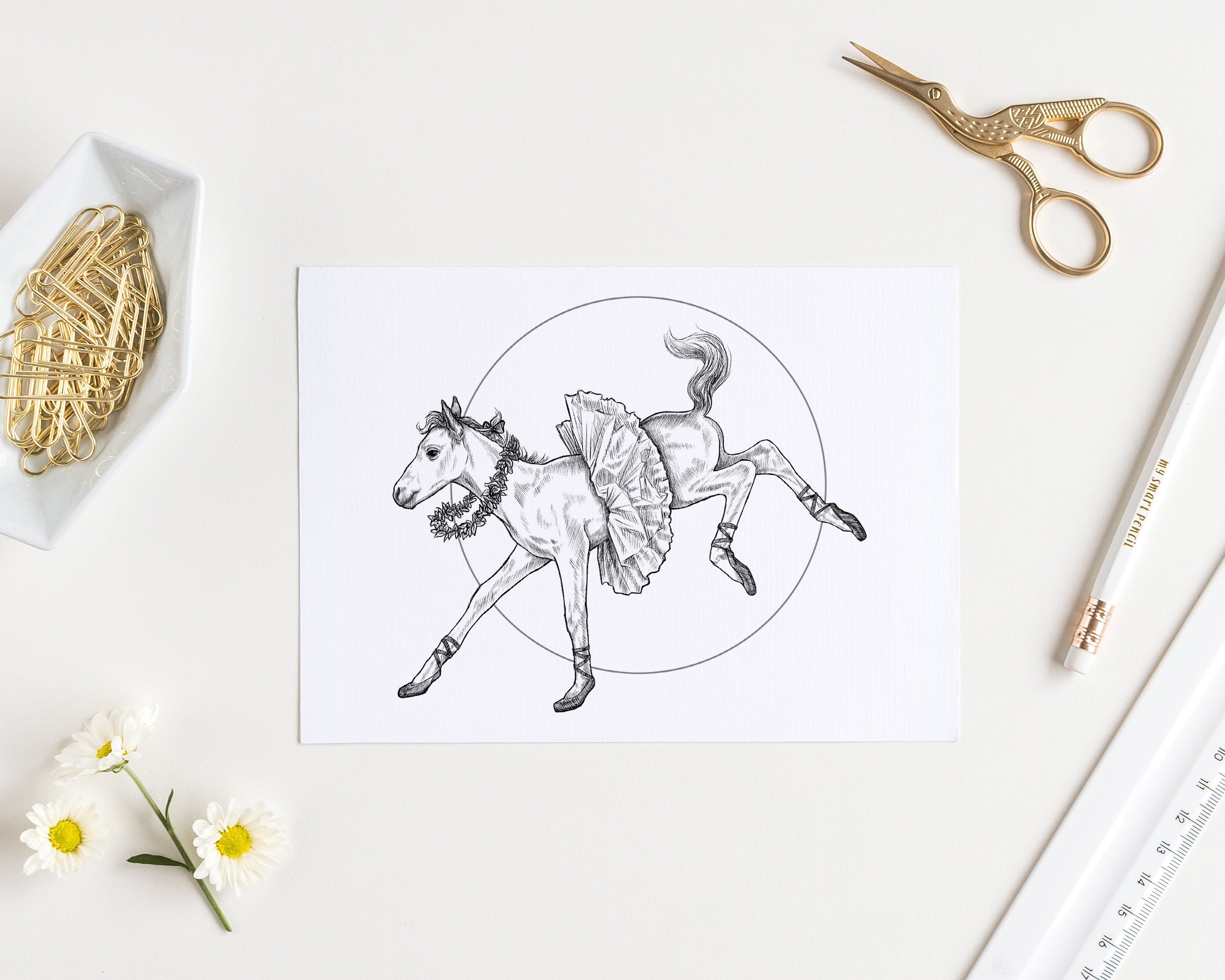 Ballerina Horse in Pointe Shoes Art Print