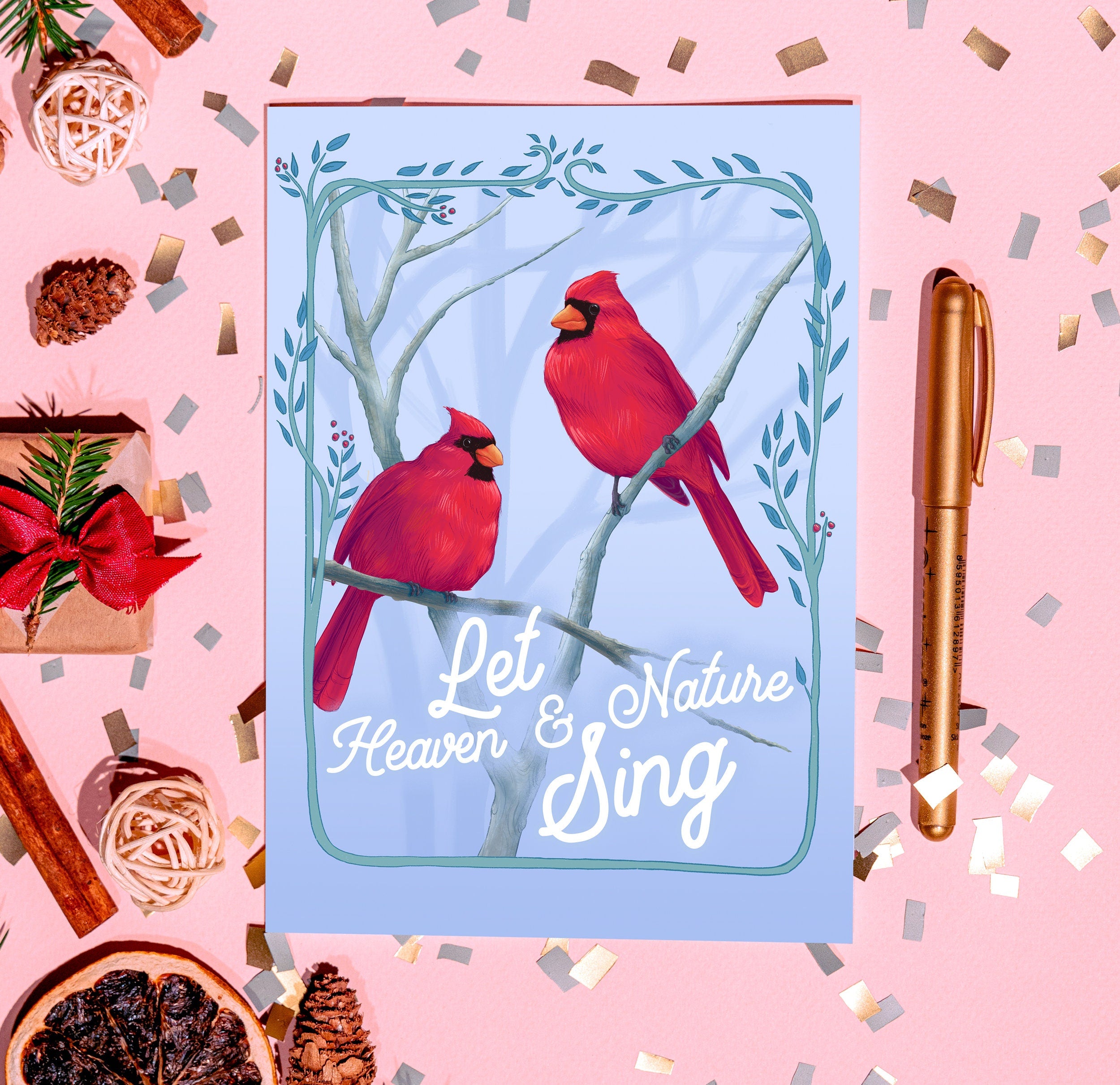 Red Cardinal Holiday Card