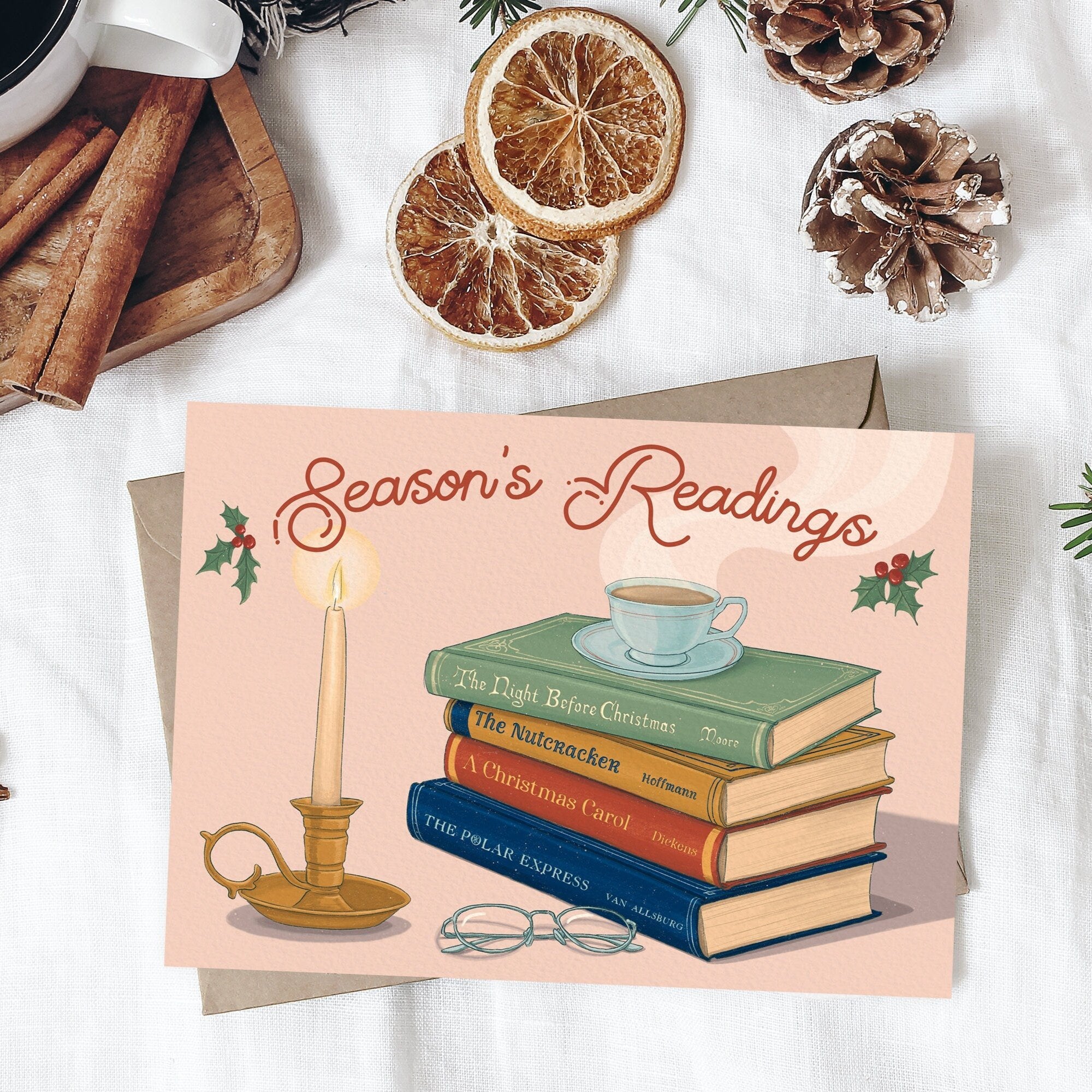 Bookish Classic Christmas Card