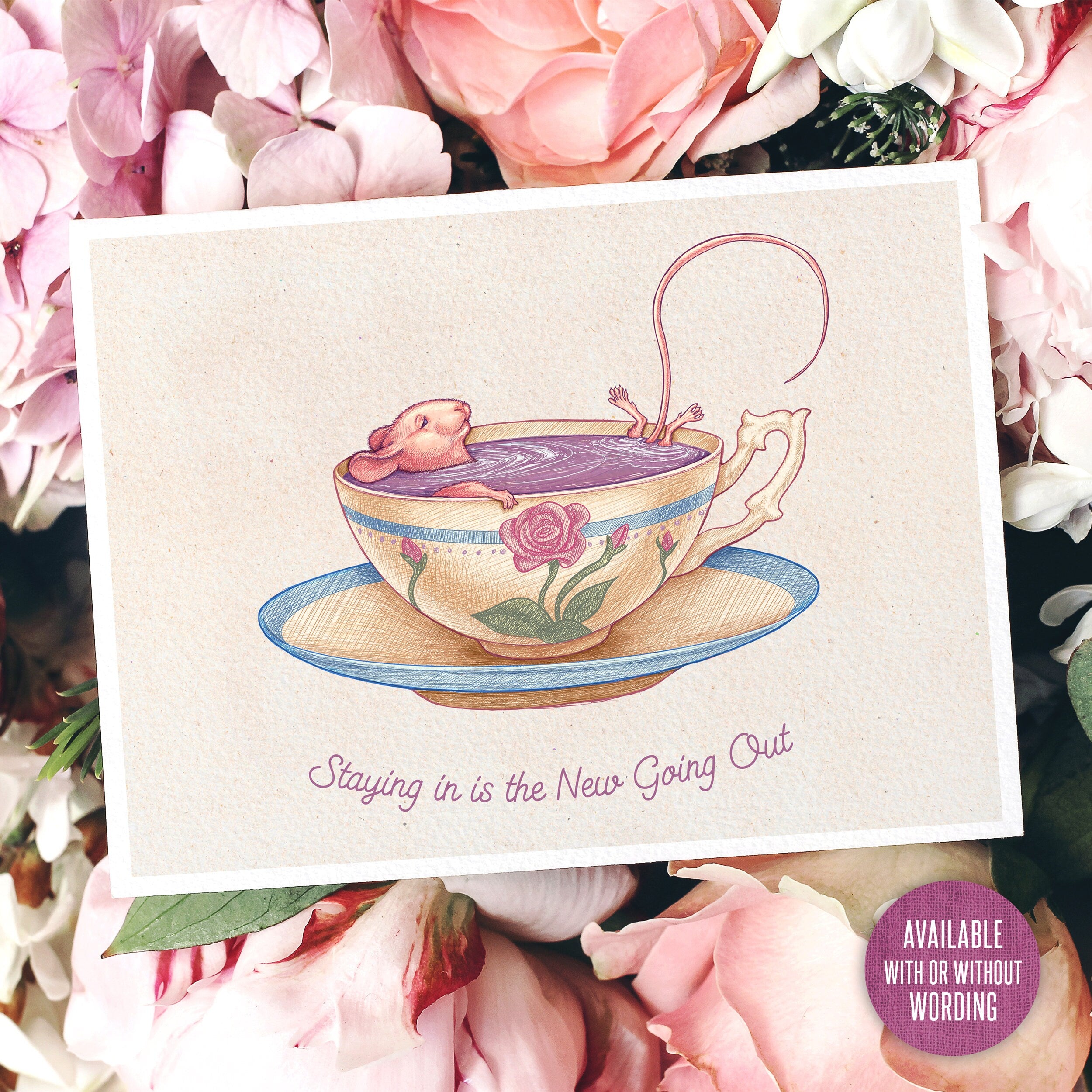 Mouse in Teacup Bath Art Print
